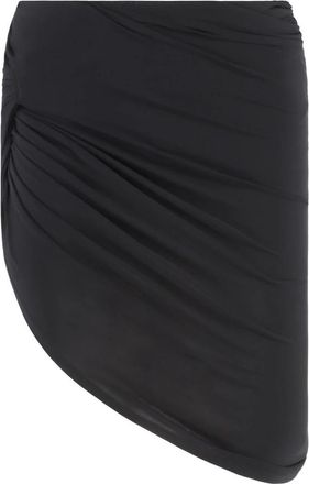 Jacquemus Gedrapeerde Rok - Dames - Korte rokken - Zwart - XS - Polyester - Rokken