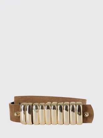 Federica Tosi Suede Leather Belt with Metal Mesh Application