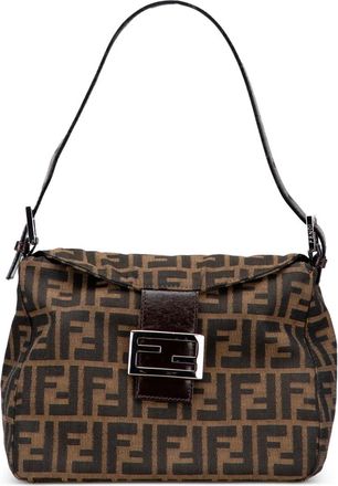 Fendi 20th Century Zucca Canvas Double Flap shoulder bag - women - Calf Leather/Canvas/Leather - One Size - Brown