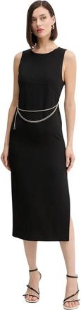 Twinset Cady Midi Jurk - Dames - Feestkleedjes - Zwart - XS - Polyester - Kleedjes
