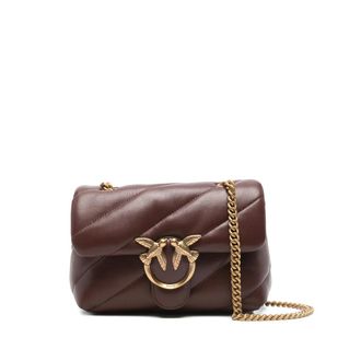 Pinko Pinko, Tassen, Dames, Bruin, ONE Size, Leer, Love Puff Mini Bag