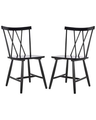 Safavieh Set Of 2 Tayten Spindle Back Dining Chairs