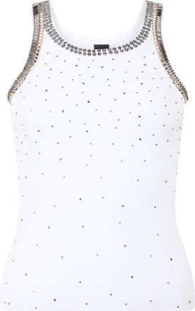 Pinko Coriandoli Tanktop - Dames - Tops zonder mouwen - Wit - M - Katoen - Tops