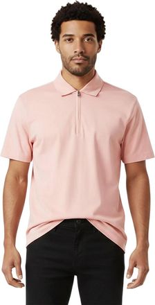 HUGO BOSS Polo met halve rits en logo voor heren (Lichtroze)