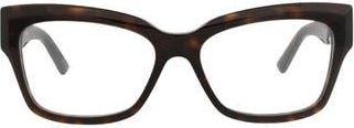 Balenciaga 55mm Rectangular Optical Glasses in Havana Havana Transparent at Nordstrom Rack