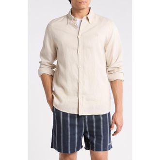 Les Deux Kristian Linen Button-Up Shirt in Light Sand at Nordstrom Rack, Size Xx-Large
