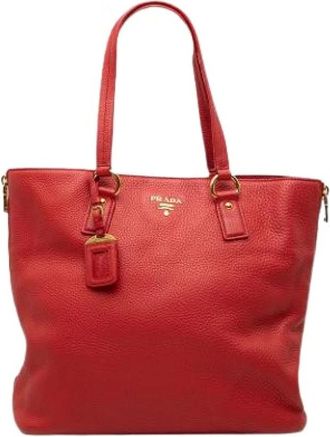 Prada Pre-owned Tote Bags, female, Red, Size: ONE SIZE Pre-owned Vintage Tote Bag