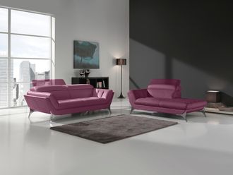 Egoitaliano Polstergarnitur »Sueli« Set, bestehend aus Sofa und Recamiere, Kopfteilverstellung, Bezug Leder