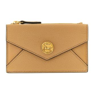 Chlo&eacute; Envelope Kleine Portemonnee - Dames - Accessoires - Beige - Maat: ONE Size Leer