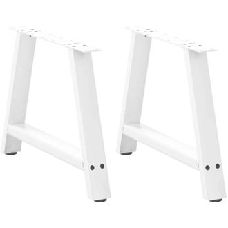 vidaXL Patas Para Mesa De Centro En Forma De A (2 Unidades), Color Blanco, 70 X (42-43) Cm, Acero Vidaxl