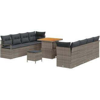vidaXL Vidaxl - Conjunto De Sof&aacute; De Jard&iacute;n Con Coj&iacute;n Gris 80 X 80 X 71 Cm