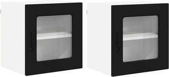 vidaXL Armario de cocina mural con estante 2 pcs Negro 40 x 31 x 40 cm vidaXL