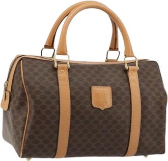 Celine Pre-owned Macadam Canvas Hand Bag - Dames - Vintage Handtas - Bruin - ONE Size - Leer - Vintage