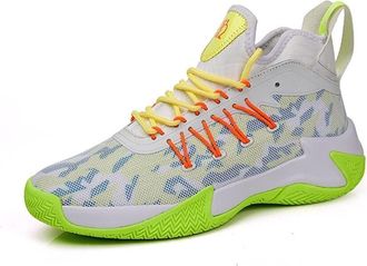 Generic Mens Basketball Shoes are Breathable Anti Slip Wear-Resistant Fashionable Sports Training Boots Walking Shoes(White,8.5 UK)