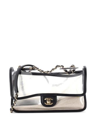 Chanel Sand By The Sea Flap Bag PVC with Lambskin Medium shoulder bag - Nero