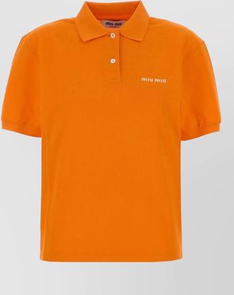 Miu Miu piquet polo shirt collar short sleeves