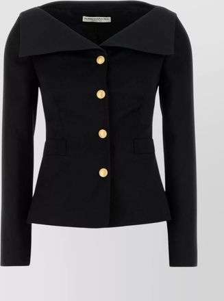 Alessandra Rich wool blazer tailored gold buttons