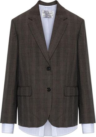 Acne Studios Gelaagde Wollen Kostuumjas - Dames - Blazers - Bruin - XS - Wol - Jassen