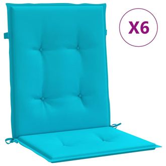 vidaXL Cojines Para Silla Con Respaldo Bajo 6 Uds Tela Turquesa Vidaxl