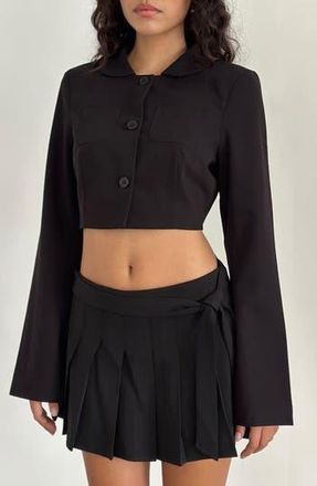 Motel Zaviya Crop Jacket in Black at Nordstrom Rack, Size X-Large