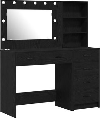 vidaXL Mesa De Tocador Negro 78.5 X 41 X 135 Cm Madera Contrachapada Vidaxl