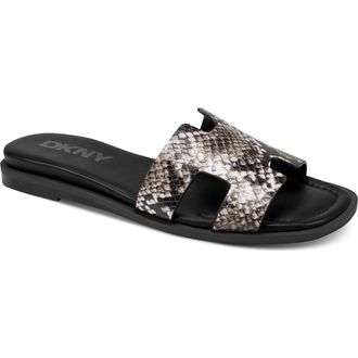 DKNY Columba Slide Sandal in Black/White at Nordstrom, Size 9.5