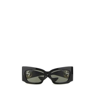 Gucci Accessoires, unisex, Zwart, ONE Size, Interlocking G Rechthoekige Zonnebril