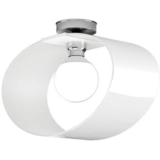 Top-Light Top-light - Plafoniera Moderna Lap Metallo e Vetro Bianco 1 Luce E27 42Cm