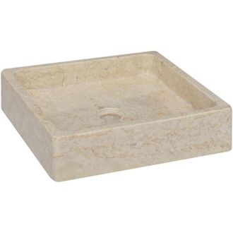 vidaXL Lavabo Crema M&aacute;rmol 40x40x10 Cm Vidaxl