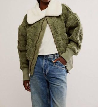 Free People Cozy Up Cardigan Coat In Crystal Kelp Combo