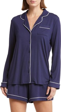 Nordstrom Moonlight Eco Long Sleeve Short Pajamas in Navy Peacoat at Nordstrom, Size X-Small