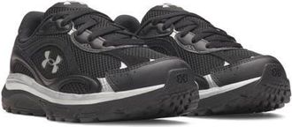 Under Armour UA Tech Runner Sneaker in Black /Metallic Silver at Nordstrom, Size 7.5