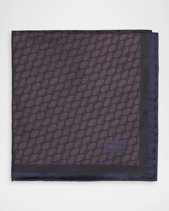 Brioni Micro-Geometric Silk Handkerchief
