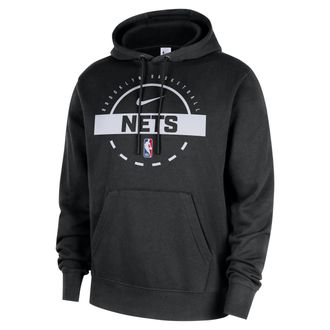 Nike Brooklyn Nets Club Nike Mens NBA Practice Pullover Hoodie in Black | HM7174-010