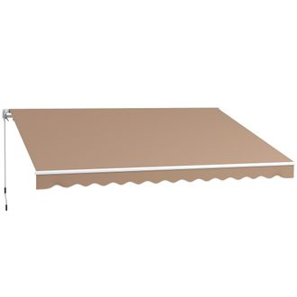 OUTSUNNY Toldo manual retr&aacute;ctil 350x250 cm marr&oacute;n
