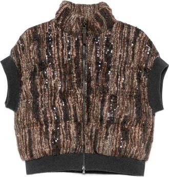 Brunello Cucinelli Sequin-embellished Sleeveless Gilet