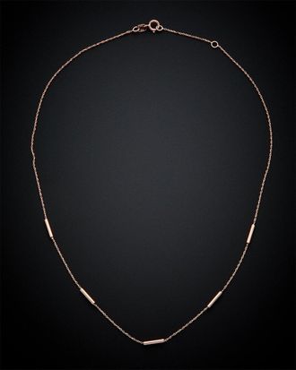 Italian Gold, Inc 14K Italian Rose Gold Tube Station Necklace