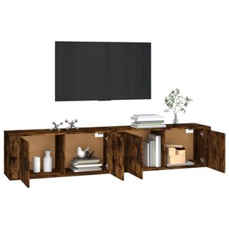 Berkfield Home Classic Wall-mounted TV Cabinets 2 pcs Smoked Oak 100x34.5x40 cm in Brown
