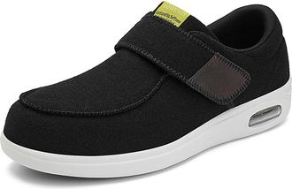 Generic Mens Womens Elderly Winter Walking Slippers Wide Fit Adjustable House Shoes Non-Slip Swollen Feet Memory Foam Shoes,Black,10.5 UK