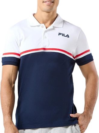 Fila Mens Navy/White Polo Shirt Primo, Marine, S