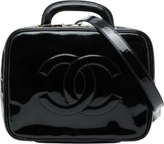 Chanel Pre-owned Handbags, female, Black, Size: ONE SIZE Pre-owned Coco Mark Patent Vanity Bag