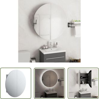 vidaXL vidaXL Armadio con LED - Armadio da Bagno con Specchio Rotondo e LED Grigio 54x54x17,5cm