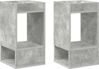 vidaXL Mesa Auxiliar 2 Uds. Gris Concreto 30 X 30 X 56 Cm Vidaxl
