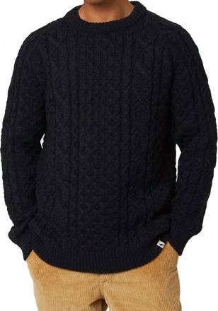 Peregrine Hudson Aran Jumper Sweater In Navy