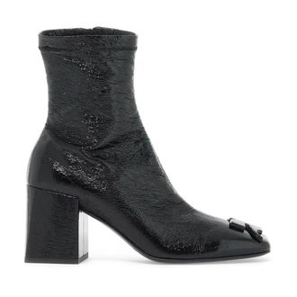 Courr&egrave;ges Schoenen, Dames, Zwart, 40 EU, Stretch Vinyl Enkellaarzen