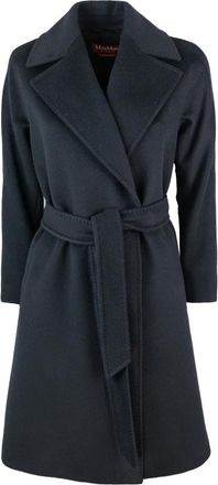 Max Mara Zwarte wollen jas - Dames - Jas met riem - Zwart - XS - Wol - Jassen