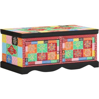 vidaXL Vidaxl - Mesa De Centro Multicolor 90x50x40 Cm Madera Maciza Mango