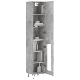 Berkfield Home Highboard Concrete Grey 34.5x34x180 cm Engineered Wood