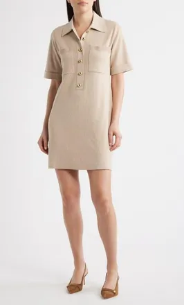 Eliza J Polo Sweater Dress in Oatmeal at Nordstrom, Size Xx-Large