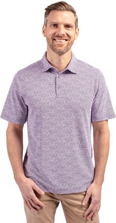 Cutter & Buck Virtue Eco Pique Botanical Print Recycled Mens Polo